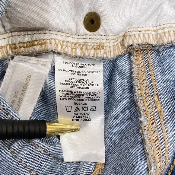 Loft | Frayed Denim Cut Off Shorts Embroidery Size 25/0 - Picture 7 of 7